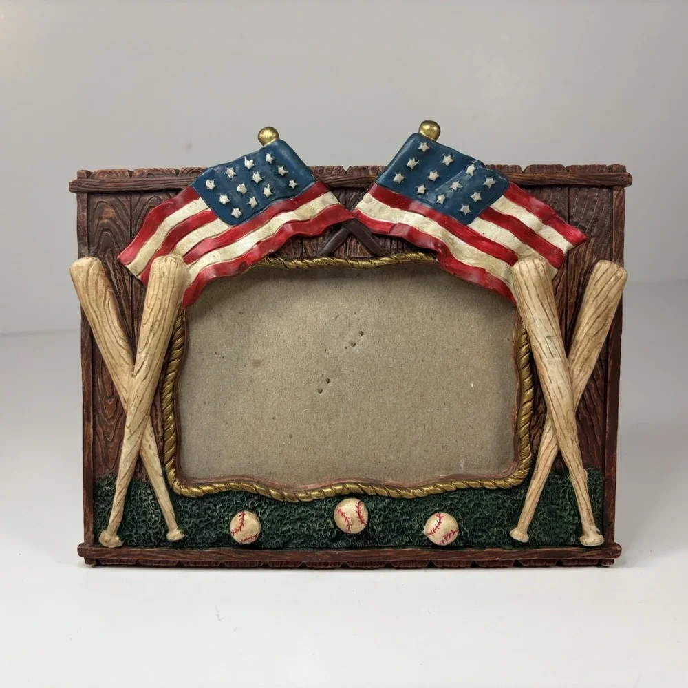 Vtg 3D Resin Baseball Picture Frame 5